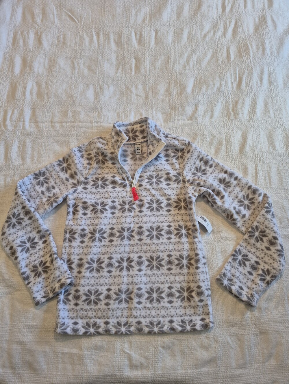 Old Navy Large or 10/12 girls or boys fleece 1/4 zip long sleeve shirt NWT